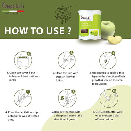 Depilah Green Apple Flavored Liposoluble Hair Removal Wax For All Skin Type- 800ml