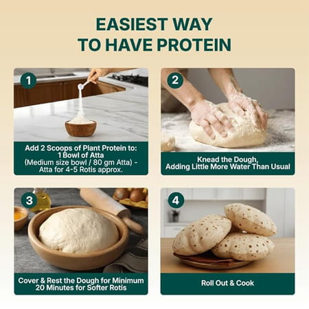 Good Monk Plant Protein For Rotis - 5gm | No Change In Taste | 100% Clean & Complete I 35 Serves