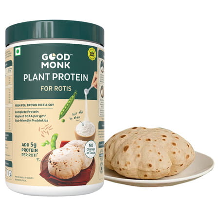 Good Monk Plant Protein For Rotis - 5gm | No Change In Taste | 100% Clean & Complete I 35 Serves