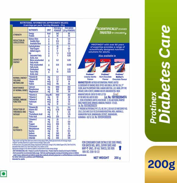 Protinex Diabetes Care Vanilla Flavour 200G Nutrition Drink For Adults To Control Blood Sugar