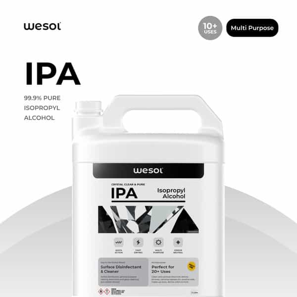 Wesol Ipa Isopropyl Alcohol 99.9% Electronics Cleaner Spray 5 Ltr