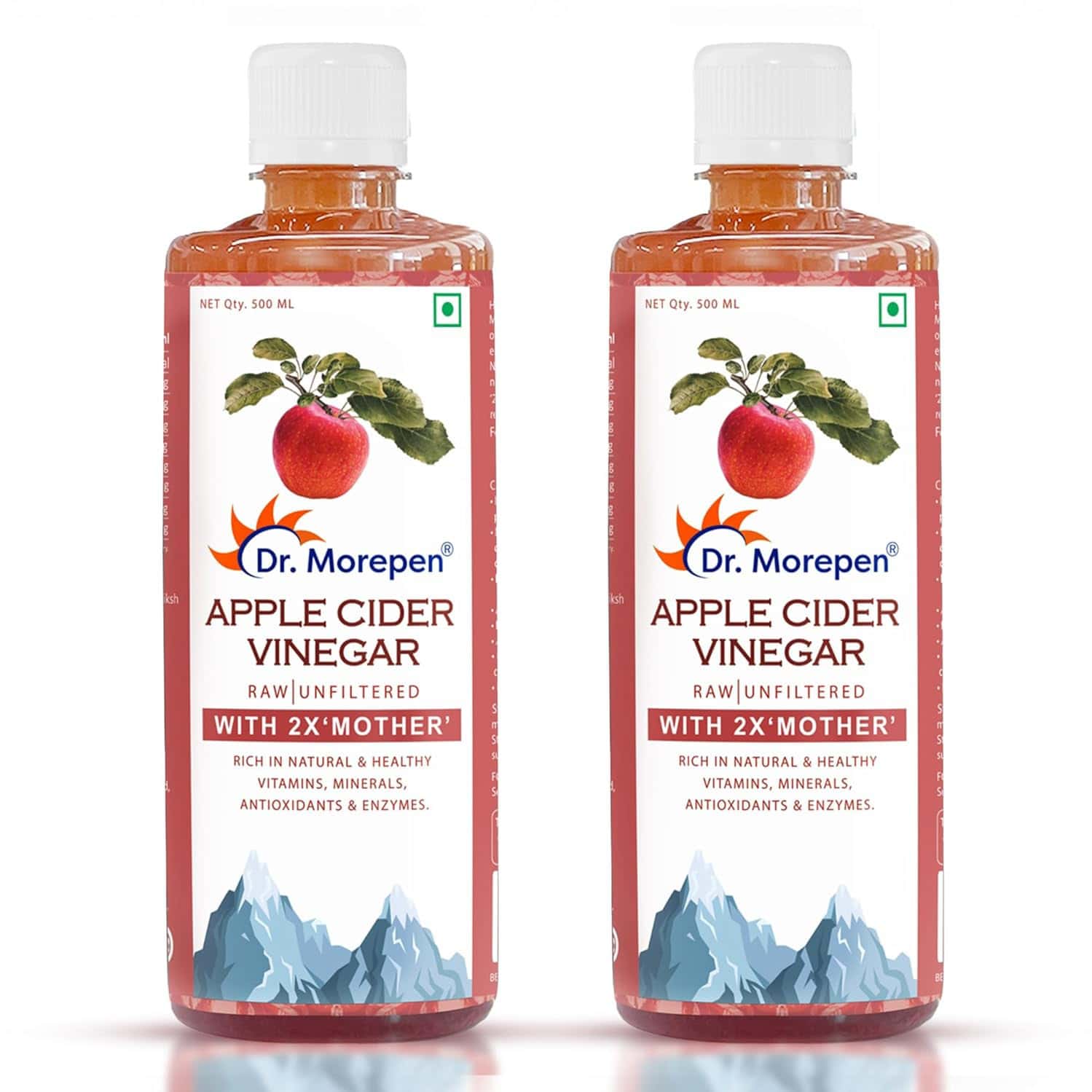Dr. Morepen Apple Cider Vinegar With 2x Mother | Skin Hair & Weight Loss | 1 Ltr | Buy 1 Get 1