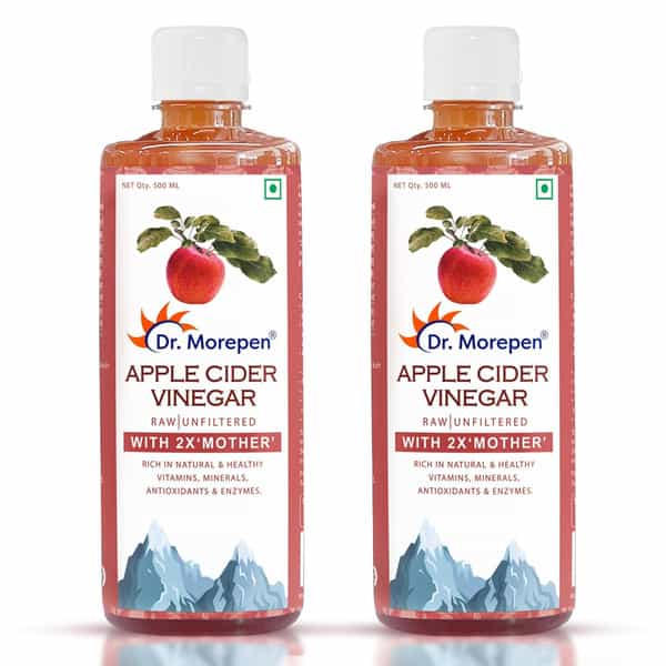 Dr. Morepen Apple Cider Vinegar With 2X Mother | Skin Hair & Weight Loss | 1 Ltr | Buy 1 Get 1