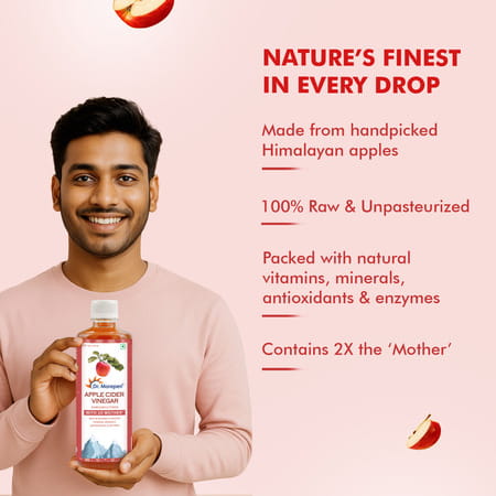 Dr. Morepen Apple Cider Vinegar With 2x Mother | Skin Hair & Weight Loss | 1 Ltr | Buy 1 Get 1