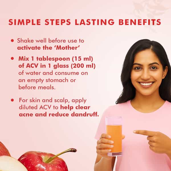 Dr. Morepen Apple Cider Vinegar With 2X Mother | Skin Hair & Weight Loss | 1 Ltr | Buy 1 Get 1