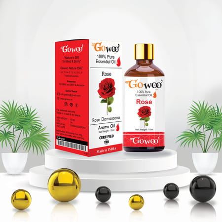 Pack Of 2 Rose Essential Oil & Cucumber Seed Carrier Oil - 100% Pure Natural & Undiluted