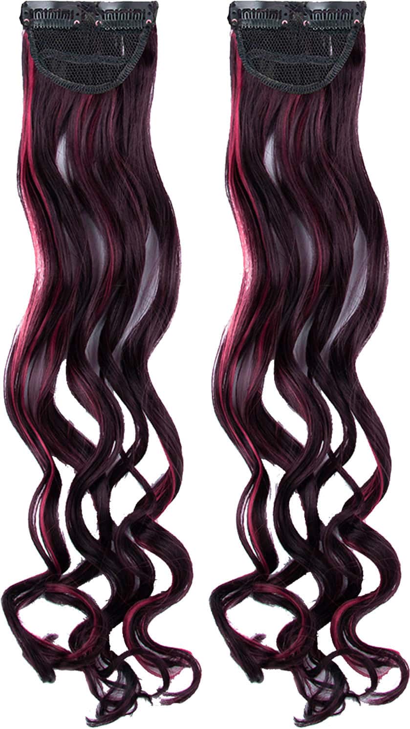 Streak Street Clip-In 20" Curly Burgundy Side Patches (2pcs Set)