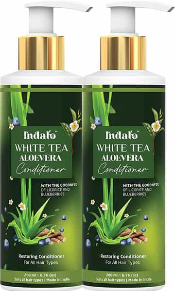Indalo White Tea Aloe Vera Hair Growth Conditioner For Strengthening & Volumizing Oily Hair - 400Ml