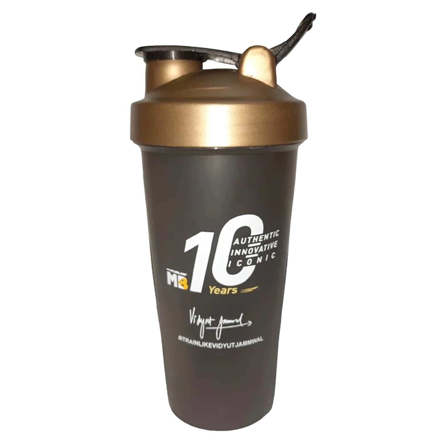 Muscleblaze Limited Edition Vidyut Shaker | Golden/Black 650 Ml