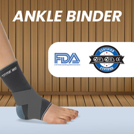 Stergic Next Ankle Support Binder Dual Grip Anatomic Fit Breathable Us Fda Approved L Size 1 No'S