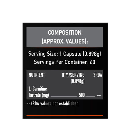 Muscleblaze L-Carnitine L-Tartrate (Unflavoured | 60 Capsules) | 500mg L-Carnitine