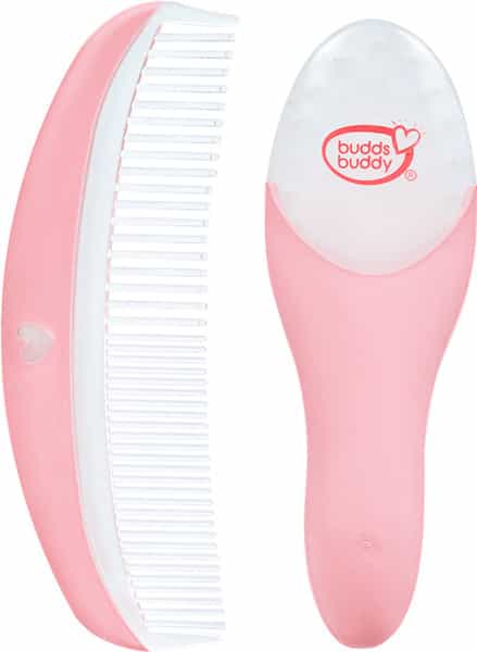 Buddsbuddy Rex New Born Baby Brush & Comb Set For Infants Pink