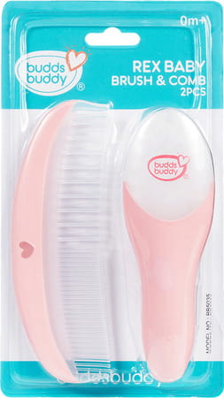 Buddsbuddy Rex New Born Baby Brush & Comb Set For Infants Pink