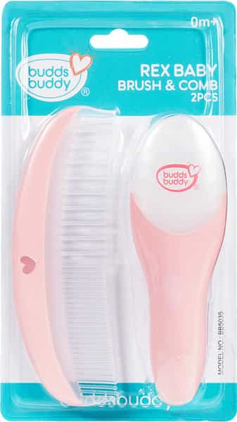 Buddsbuddy Rex New Born Baby Brush & Comb Set For Infants Pink