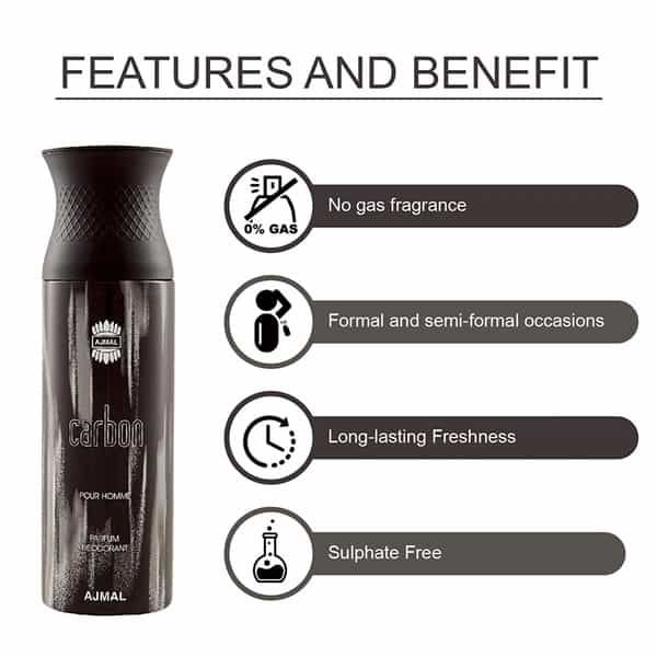 Ajmal Aristocrat Eau De Parfum 75Ml Perfume For Men And Carbon Homme Deodorant 200Ml For Men