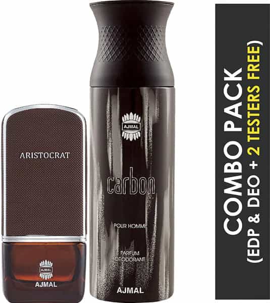 Ajmal Aristocrat Eau De Parfum 75Ml Perfume For Men And Carbon Homme Deodorant 200Ml For Men