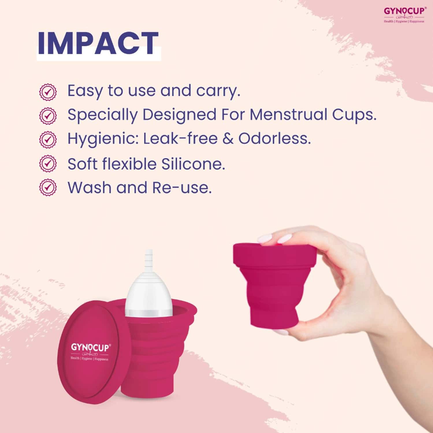 Buy GYNOCUP COLLAPSIBLE SILICONE CUP MENSTRUAL CUP STERILIZER FOR WOMEN ...
