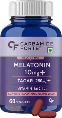 Carbamide Forte Melatonin 10mg With Tagar 250mg & Vitamin B6 - 60 Veg Tablets