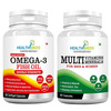 Healthmeds Omega 3 Fish Oil & Multivitamin Supports Gym Bodybuilding Strength 60 Capsule