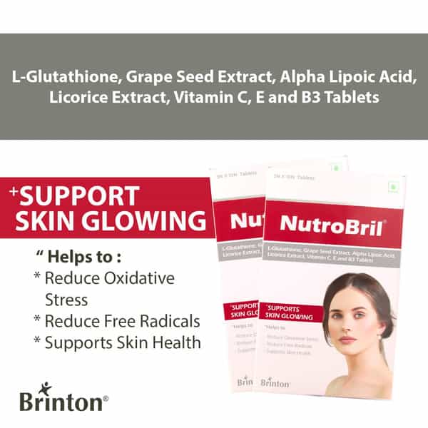 Brinton Nutrobril Tablet With Vitamin C | E | B3 & Grape Seed Extract | 30 Tablets