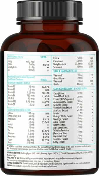 Zingavita Multivitamin Tablets For Men With Vitamins & Omega-3 - 120 Tablets Bottle