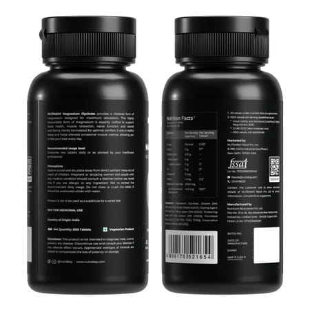 Nutrabay Magnesium Glycinate 2000mg Per Serving | 60 Tablets