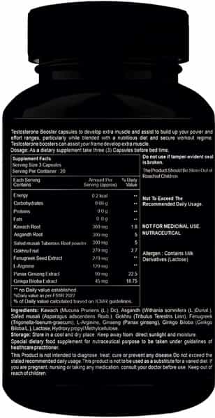 Healthvit Fitness Testosterone Booster Health Supplement Capsules Bottle Of 60