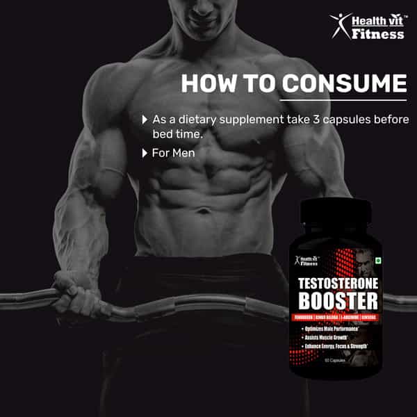 Healthvit Fitness Testosterone Booster Health Supplement Capsules Bottle Of 60