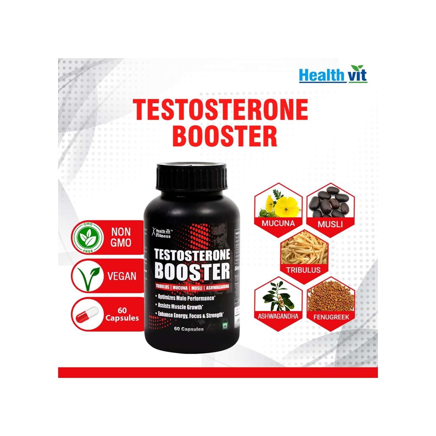 HIGH T Testosterone Booster For Men – 60 Capsules, Natural Stamina & Vitality Supplement