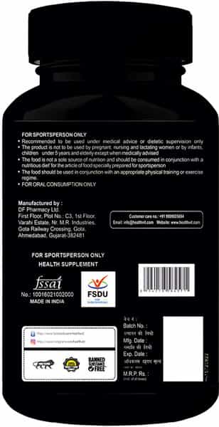 Healthvit Fitness Testosterone Booster Health Supplement Capsules Bottle Of 60