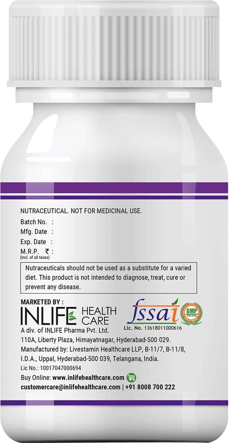 Buy INLIFE L GLUTATHIONE REDUCED SUPPLEMENT VITAMIN C MILK THISTLE SKIN WHITENING 1000MG 30VEG