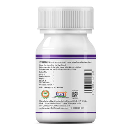 Inlife L Glutathione Reduced Supplement Vitamin C Milk Thistle- Skin Whitening 1000mg -30veg Caps