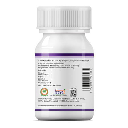 Inlife L Glutathione Reduced Supplement Vitamin C Milk Thistle- Skin Whitening 1000mg -30veg Caps