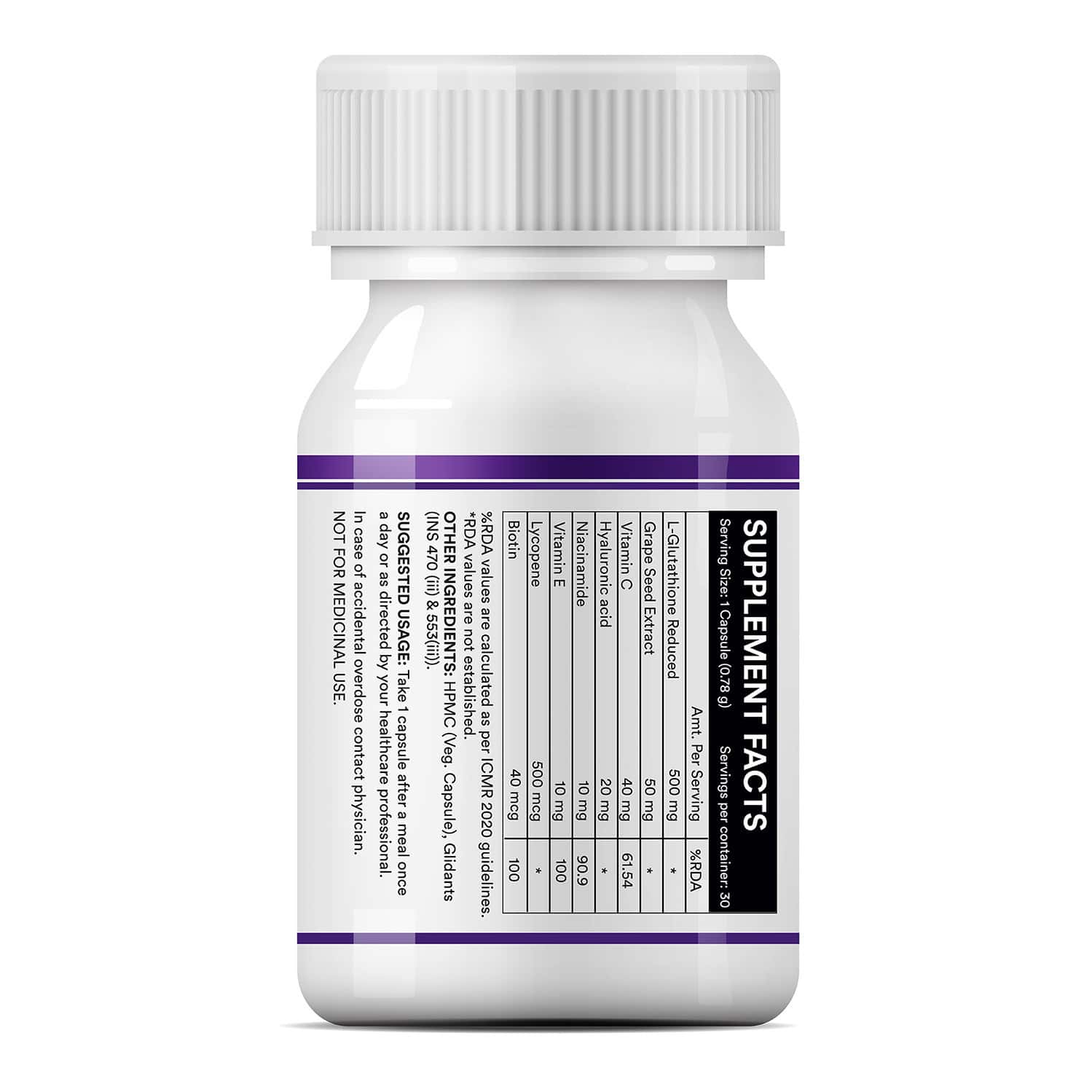Buy INLIFE L-GLUTATHIONE REDUCED 500MG ANTIOXIDANT COMPLEX FOR SKIN &  IMMUNE SUPPORT
