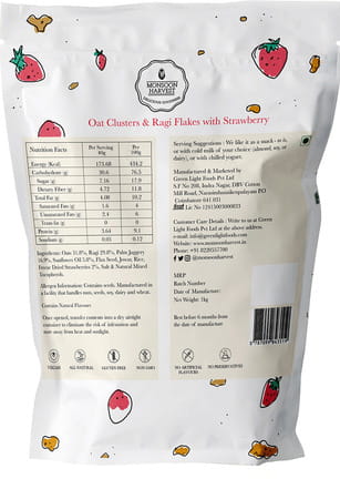 Monsoon Harvest Oat Clusters & Ragi Flakes With Strawberry 350g Pouch