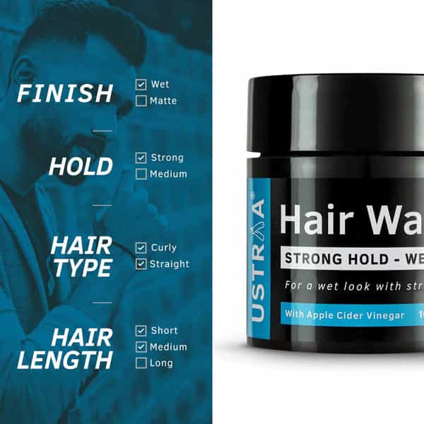 Ustraa Hair Wax-Wet Look - 100 Gm