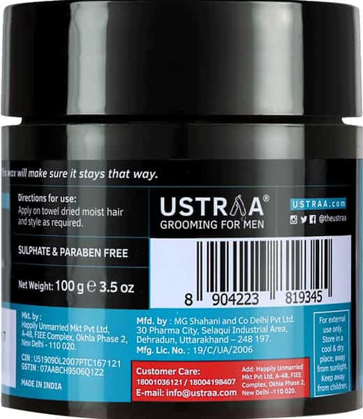 Ustraa Hair Wax-Wet Look - 100 Gm