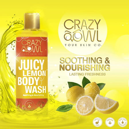 Crazy Owl Mint & Tea Tree Mint + Juicy Lemon Body Wash Combo Pack|Long Lasting Fragrance & Freshness