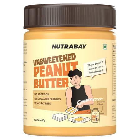 Nutrabay Foods All-Natural Peanut Butter (Creamy) - Unsweetened 400g