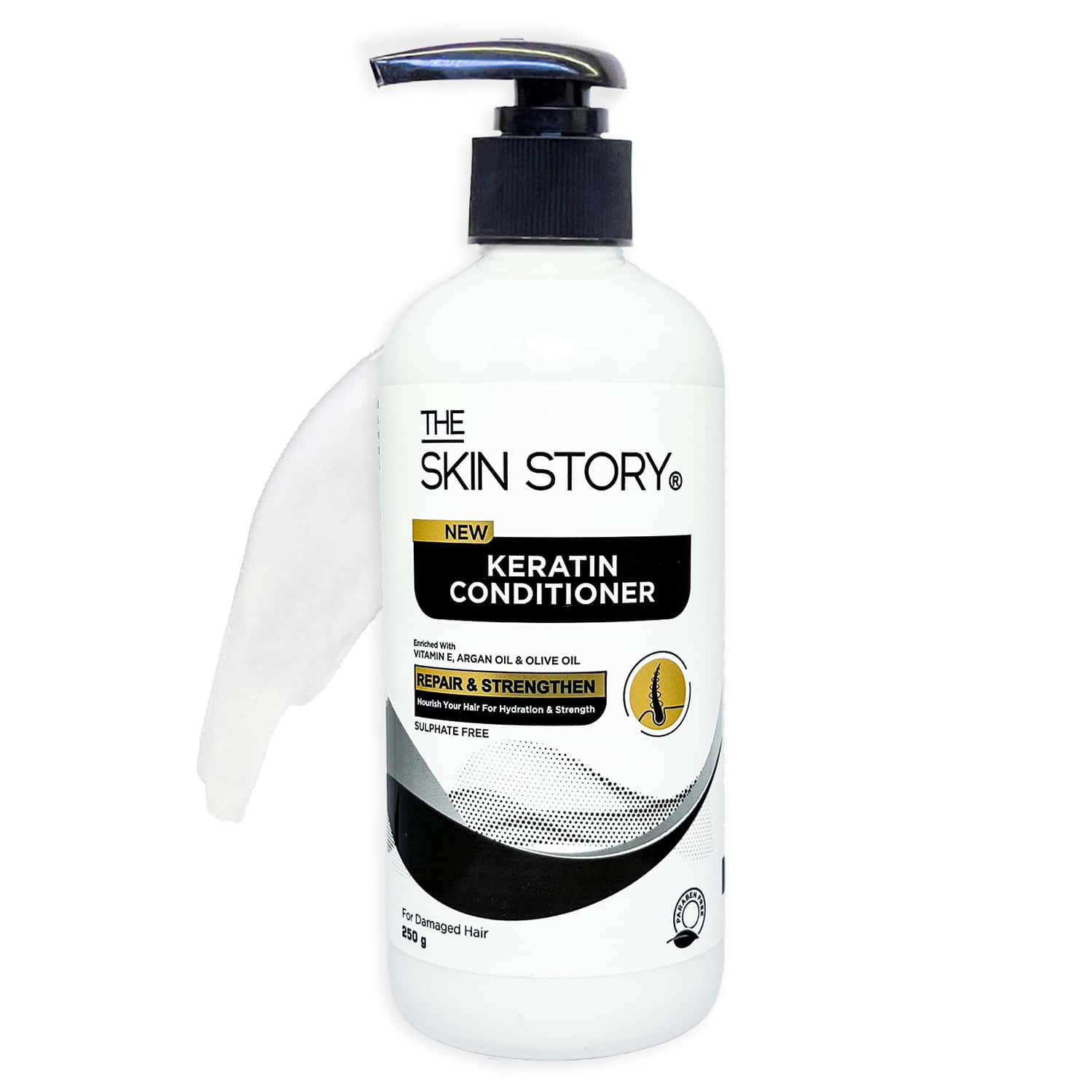 The Skin Story Sulphate Free Keratin Conditioner | Vit E Argan Oil For Dry Frizzy Damaged Hair 250g