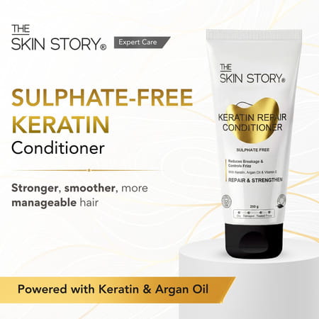 The Skin Story Sulphate Free Keratin Conditioner | Vit E Argan Oil For Dry Frizzy Damaged Hair 250g