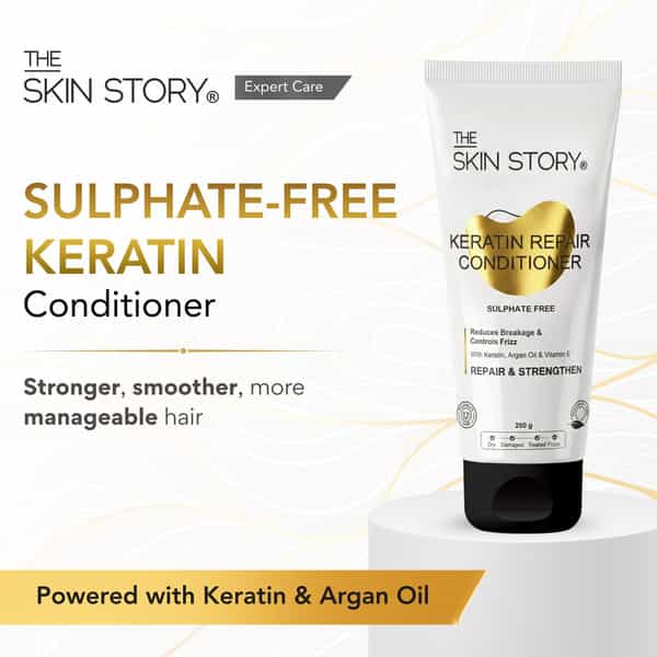 The Skin Story Sulphate Free Keratin Conditioner | Vit E Argan Oil For Dry Frizzy Damaged Hair 250G