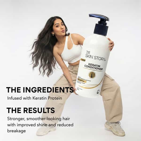 The Skin Story Sulphate Free Keratin Conditioner | Vit E Argan Oil For Dry Frizzy Damaged Hair 250G