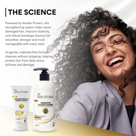 The Skin Story Sulphate Free Keratin Conditioner | Vit E Argan Oil For Dry Frizzy Damaged Hair 250g