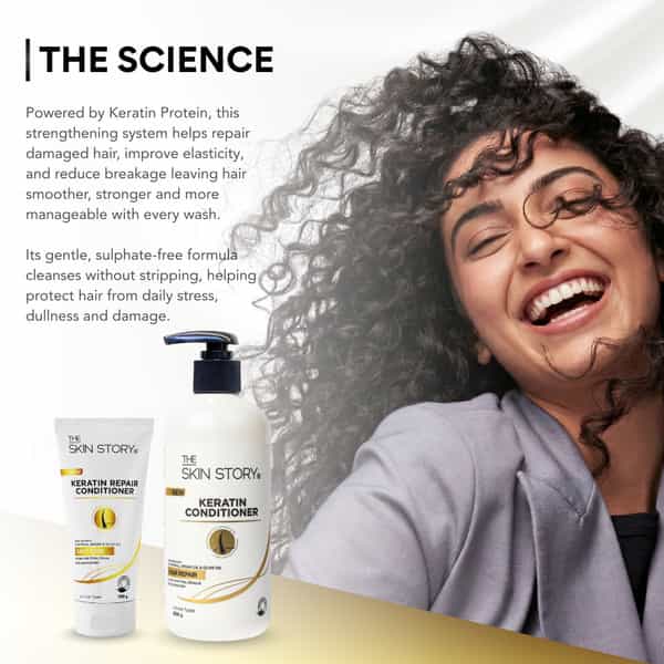 The Skin Story Sulphate Free Keratin Conditioner | Vit E Argan Oil For Dry Frizzy Damaged Hair 250G
