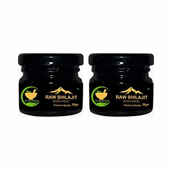 Fij Ayurveda Pure Ayurvedic Raw Shilajit/Shilajit Resin (Semi Liquid) - 40Gm (Pack Of 2)