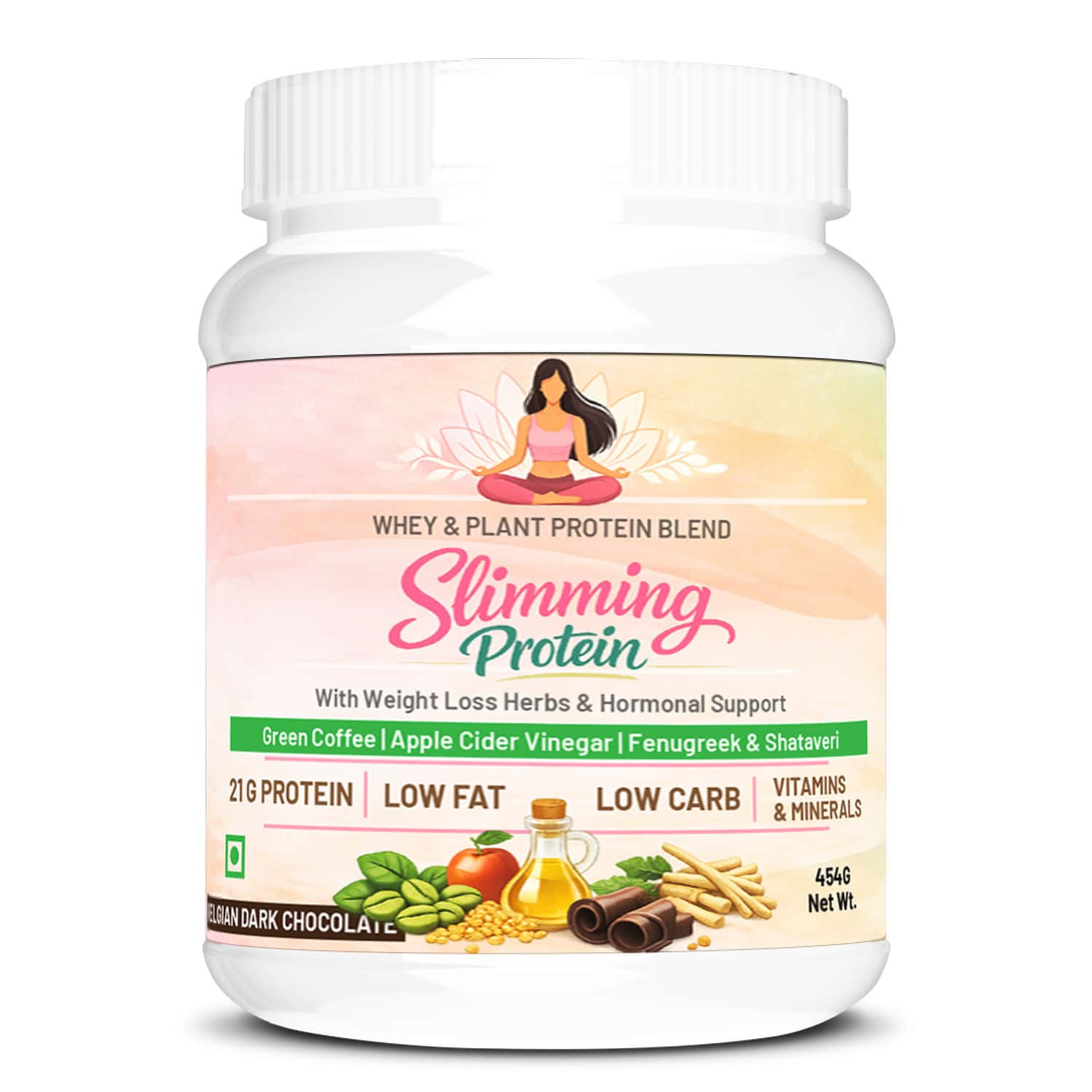 Sos Nutrition Slimming Women Whey Plant Protein Weight Loss Herbs Multivitamins Chocolate Shake 454g