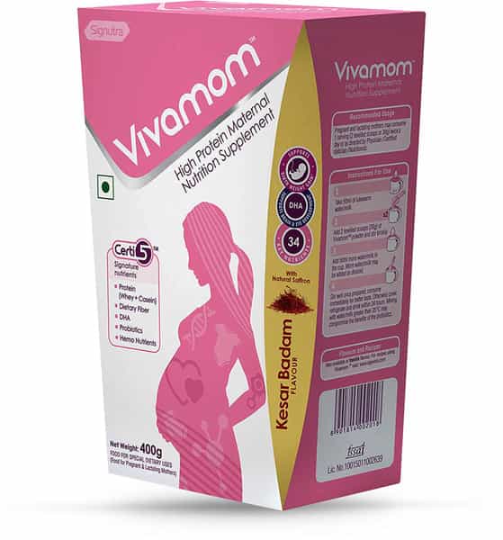 Vivamom Kesar Badam Maternal Nutrition Drink Refill Of 400 G