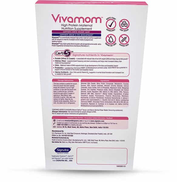 Vivamom Kesar Badam Maternal Nutrition Drink Refill Of 400 G