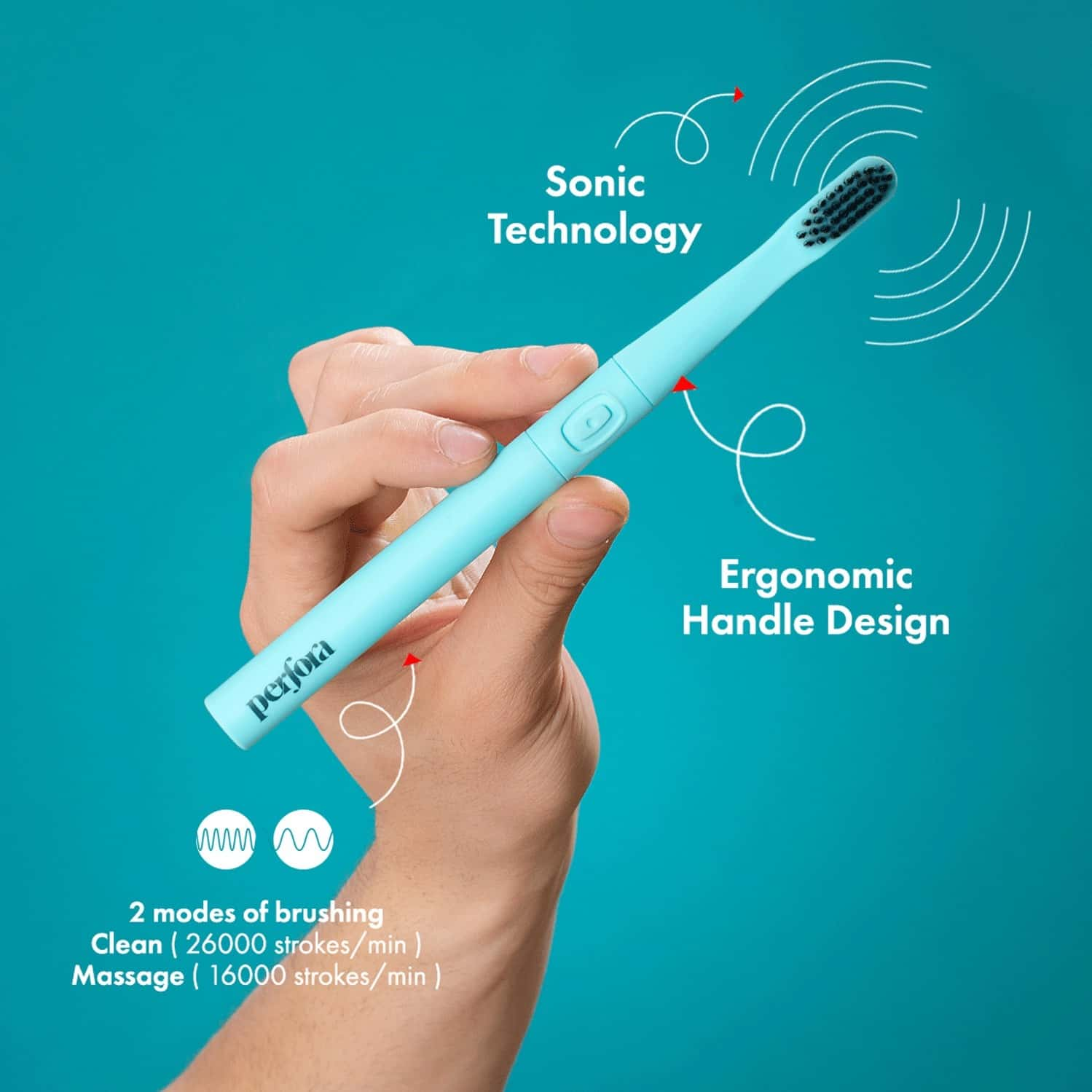 Perfora Electric Toothbrush With 2 Modes - Ocean Blue